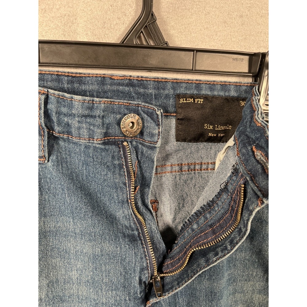 Six Lincoln Jeans Mens 30 Blue Denim Medium Wash Slim Fit Straight Leg Outdoor - Picture 3 of 7